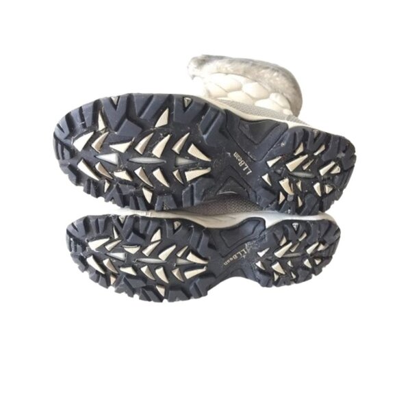 LL Bean Ivory Quilted Faux Fur Winter Snow Boots 7 - Picture 4 of 8